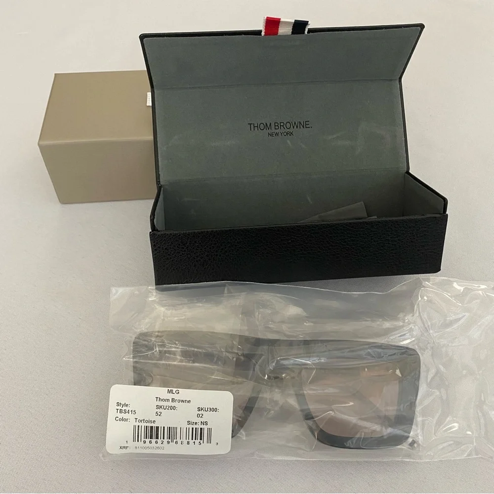 Thom Browne Womens Sunglasses 52mm Square 100% UV Protection Tortoise Luxury NWT